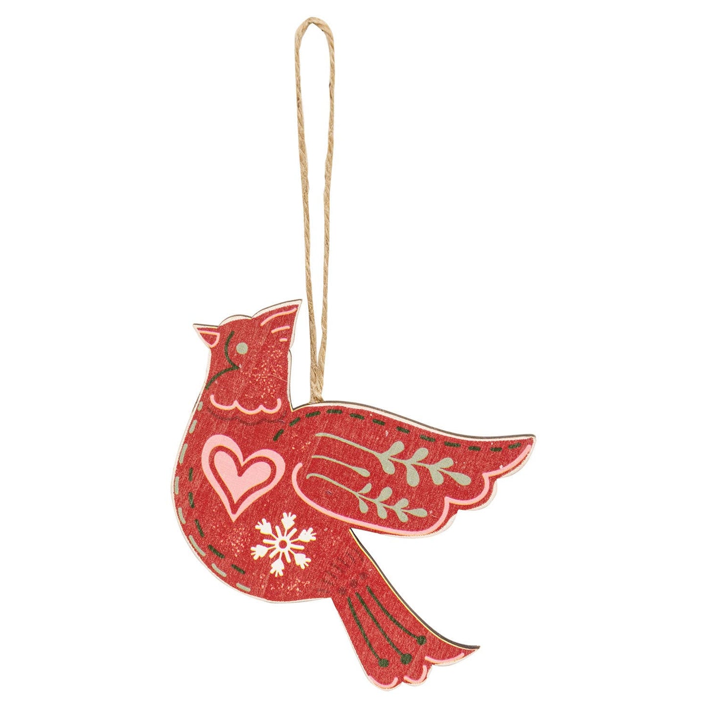 Wooden Yuletide Folklore Bird Ornament