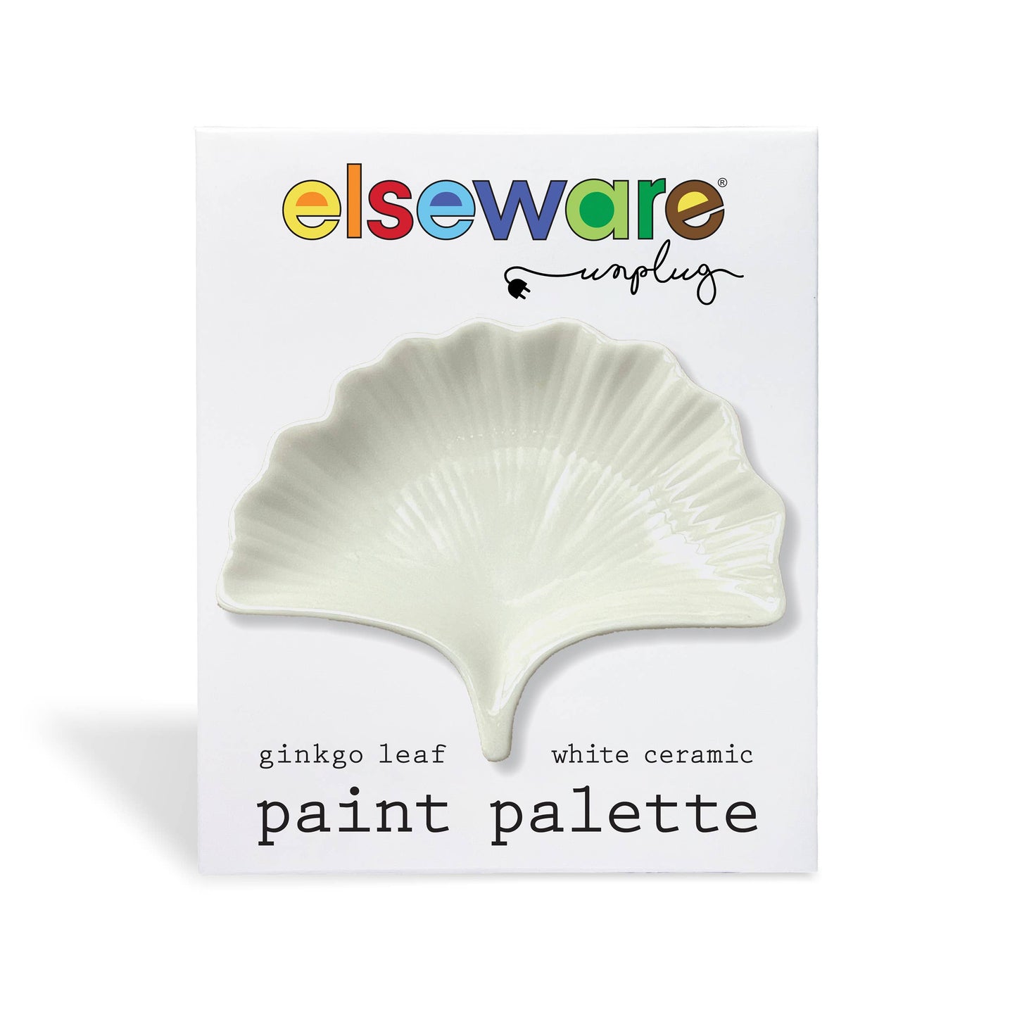 Ginkgo Leaf White Ceramic Paint Palette -Reusable, Inspiring
