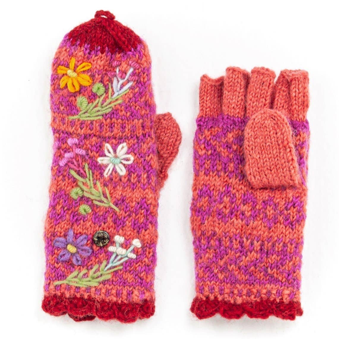 Sadie - women's wool knit finger mittens
