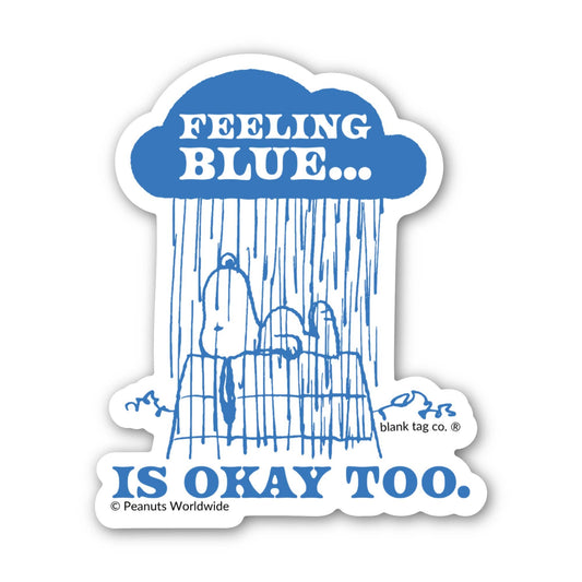 Peanuts® Waterproof Sticker - Feeling Blue Is Okay Too