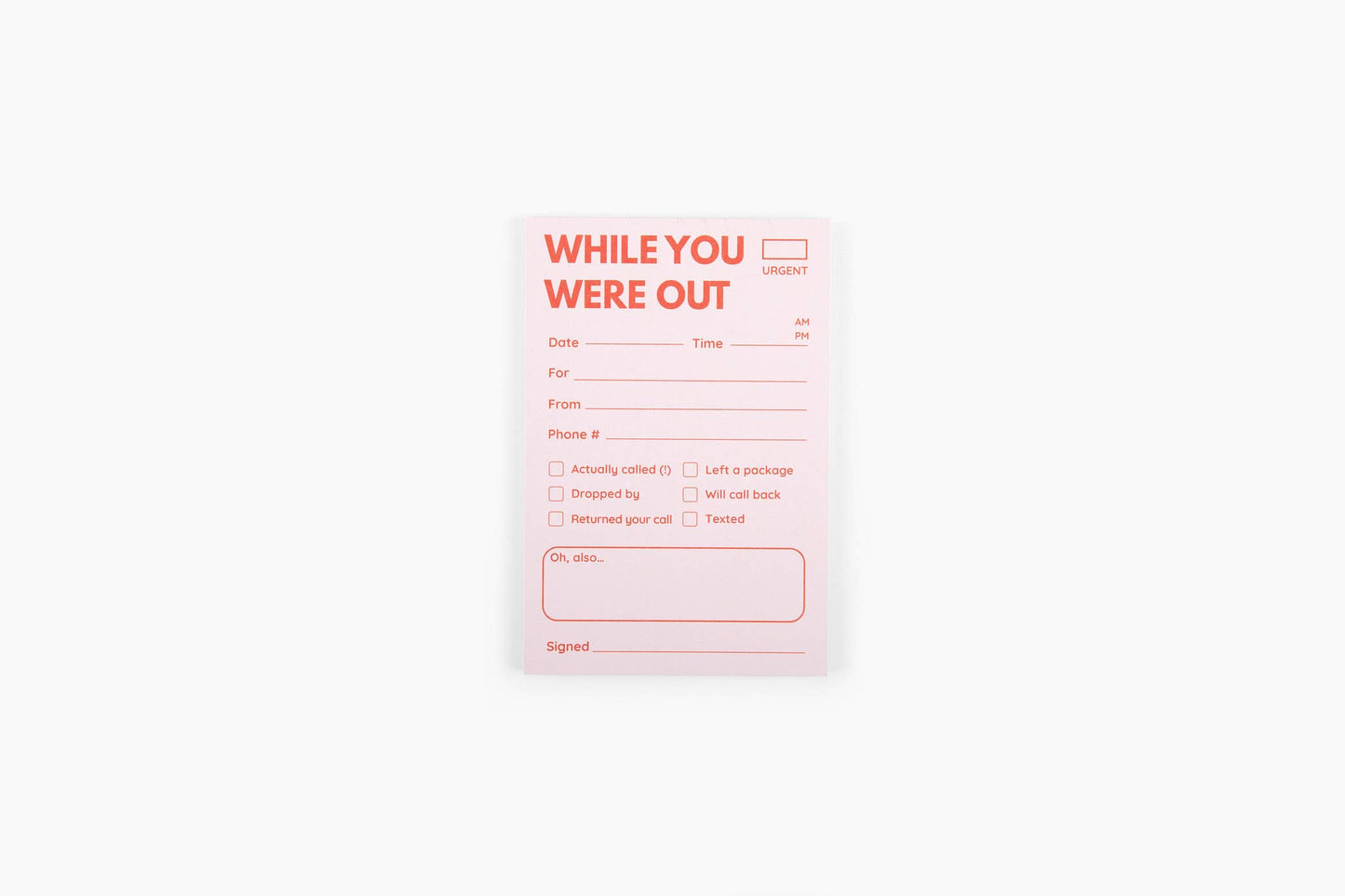 While You Were Out Notepad