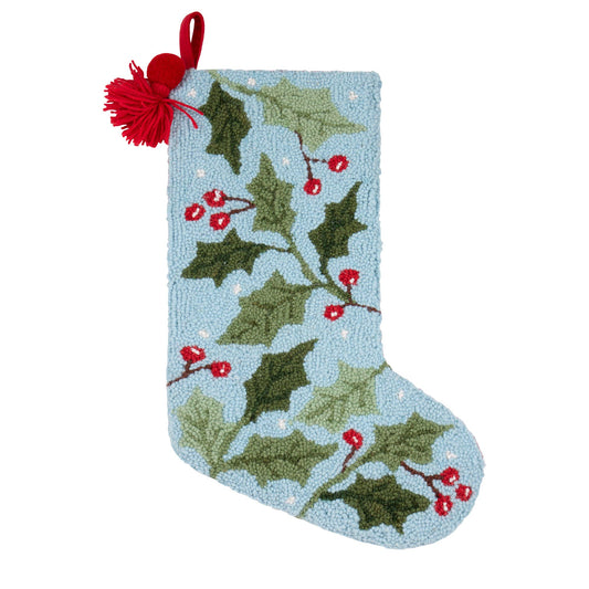 Holly with Tassel & Pom Pom Hook Stocking