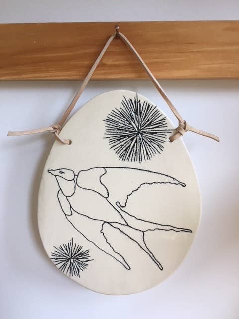 Ceramic Bird Wall Hanging: Swallow