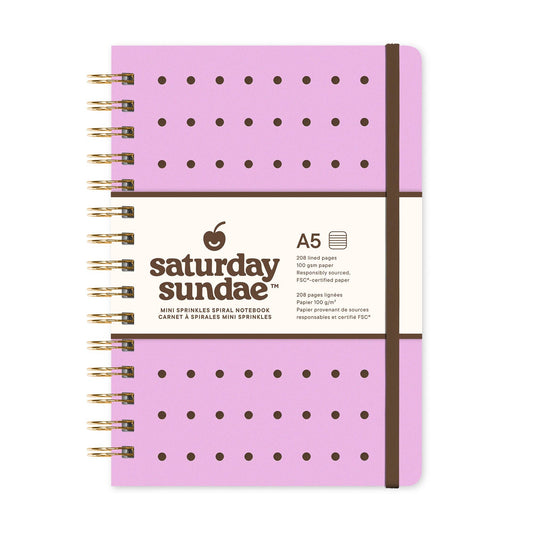 Saturday Sundae Ube Mini Sprinkles Spiral Notebook