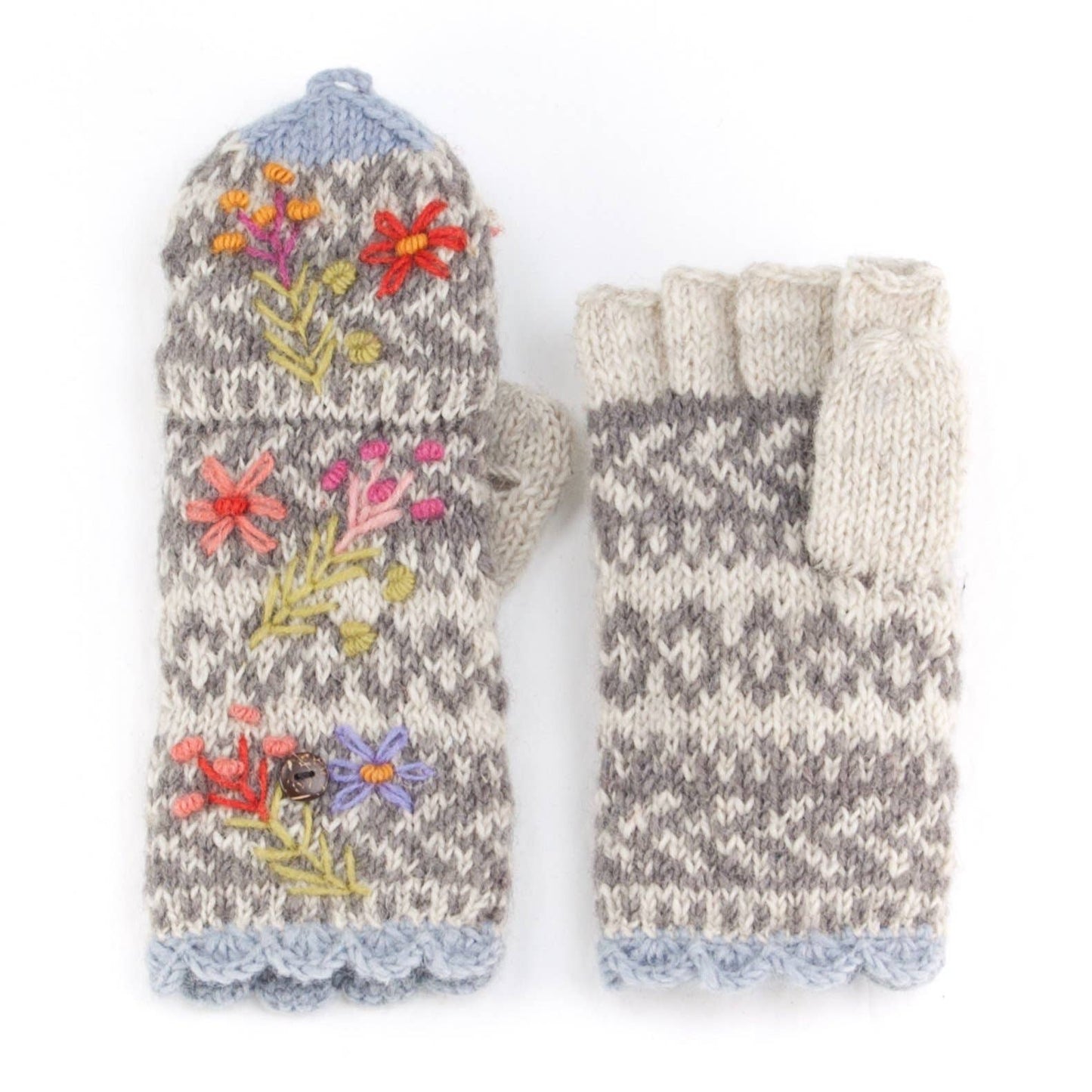 Sadie - women's wool knit finger mittens