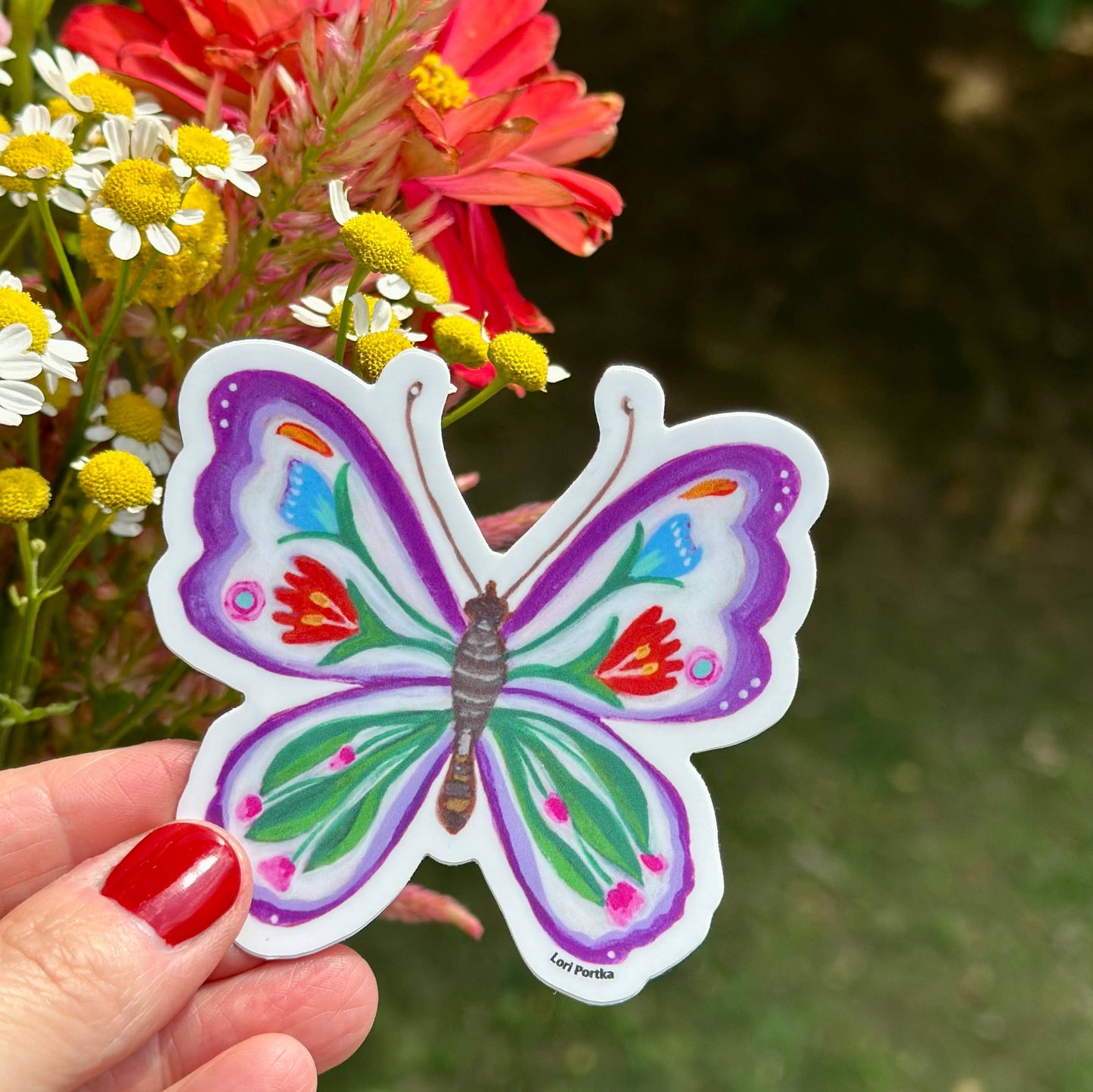 Purple Butterfly Sticker