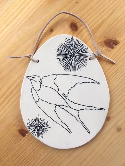 Ceramic Bird Wall Hanging: Swallow