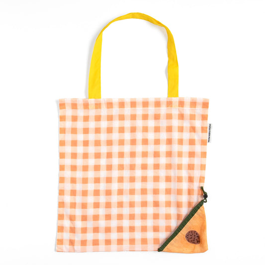 Peach Foldable Market Tote Bag
