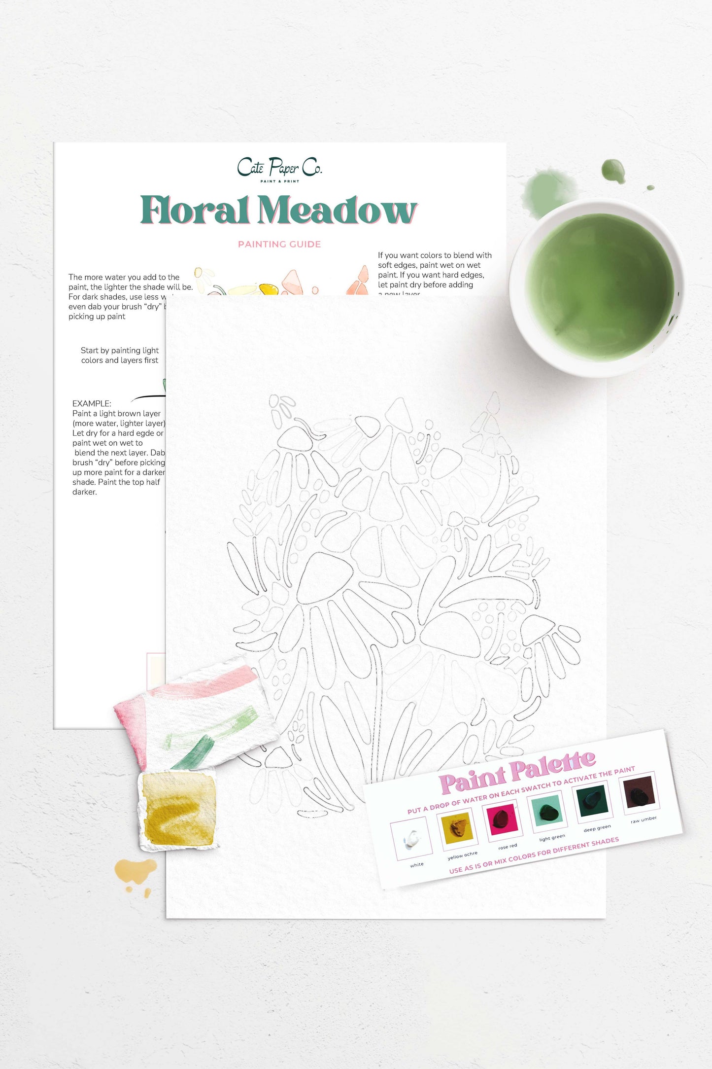 Floral Meadows watercolor painting kit