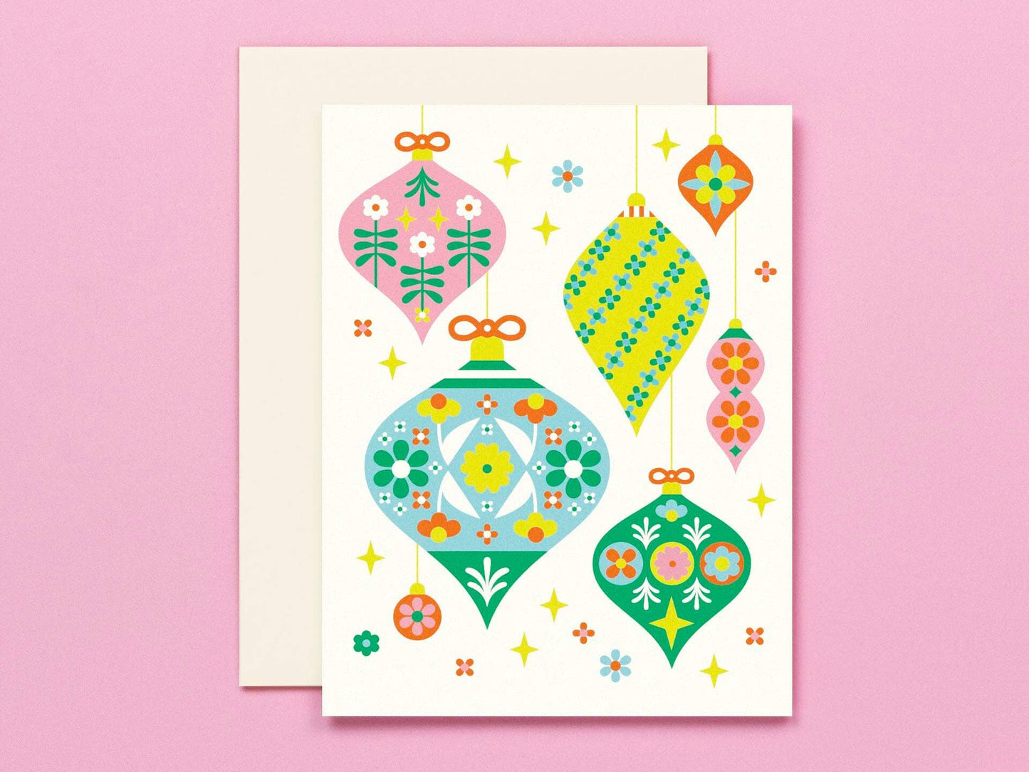 Flornaments • Retro Floral Ornaments Holiday Card Set