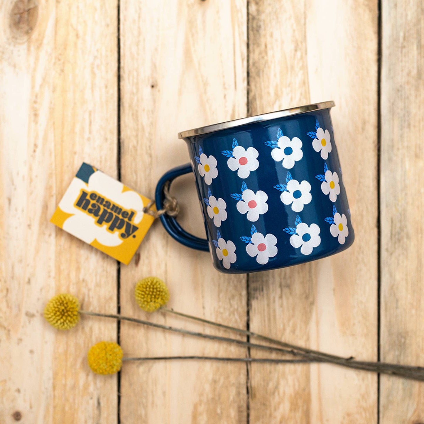 Enamelhappy floral enamel mugs