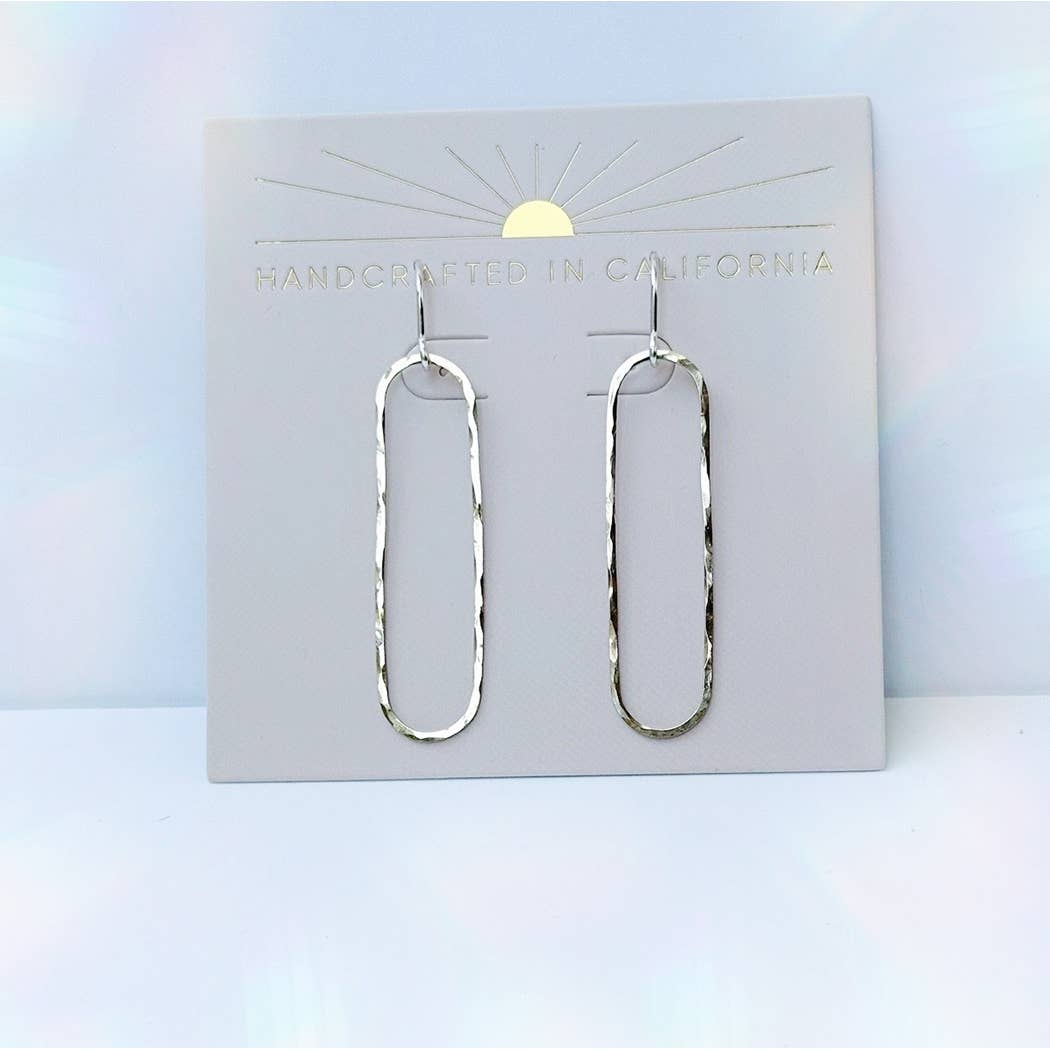 Geometric Threaders. Oval. Earrings. Mind's Eye Design.