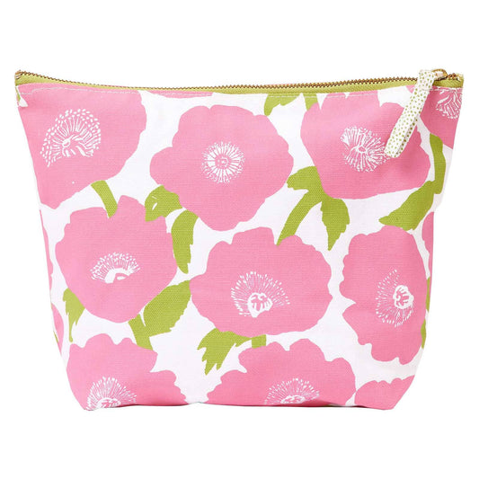 Pink poppies pouch