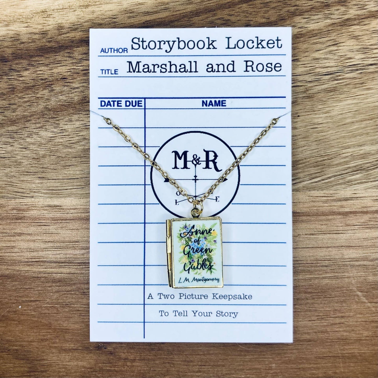 Book Locket Anne of Green Gables - Light Green Bouquet