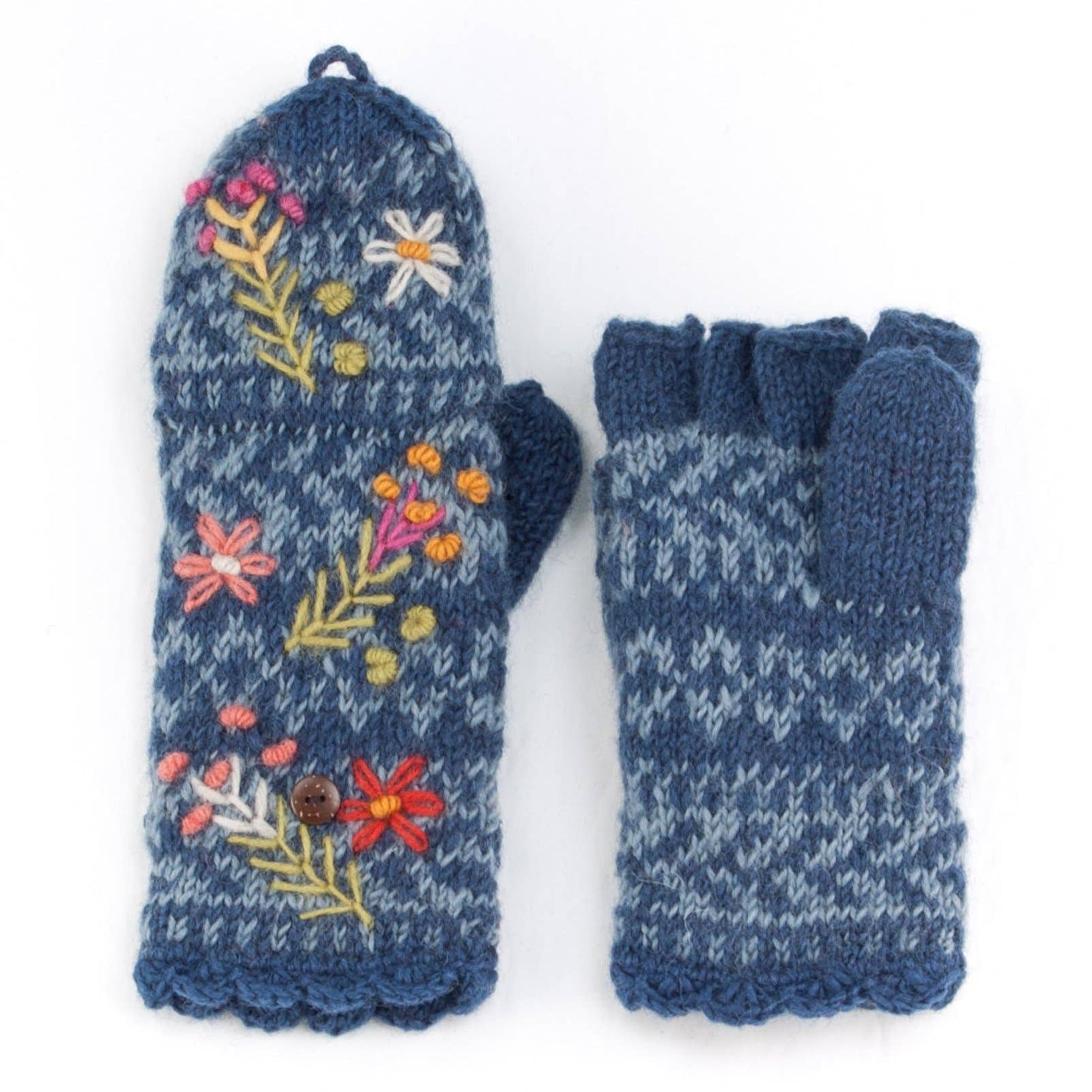 Sadie - women's wool knit finger mittens