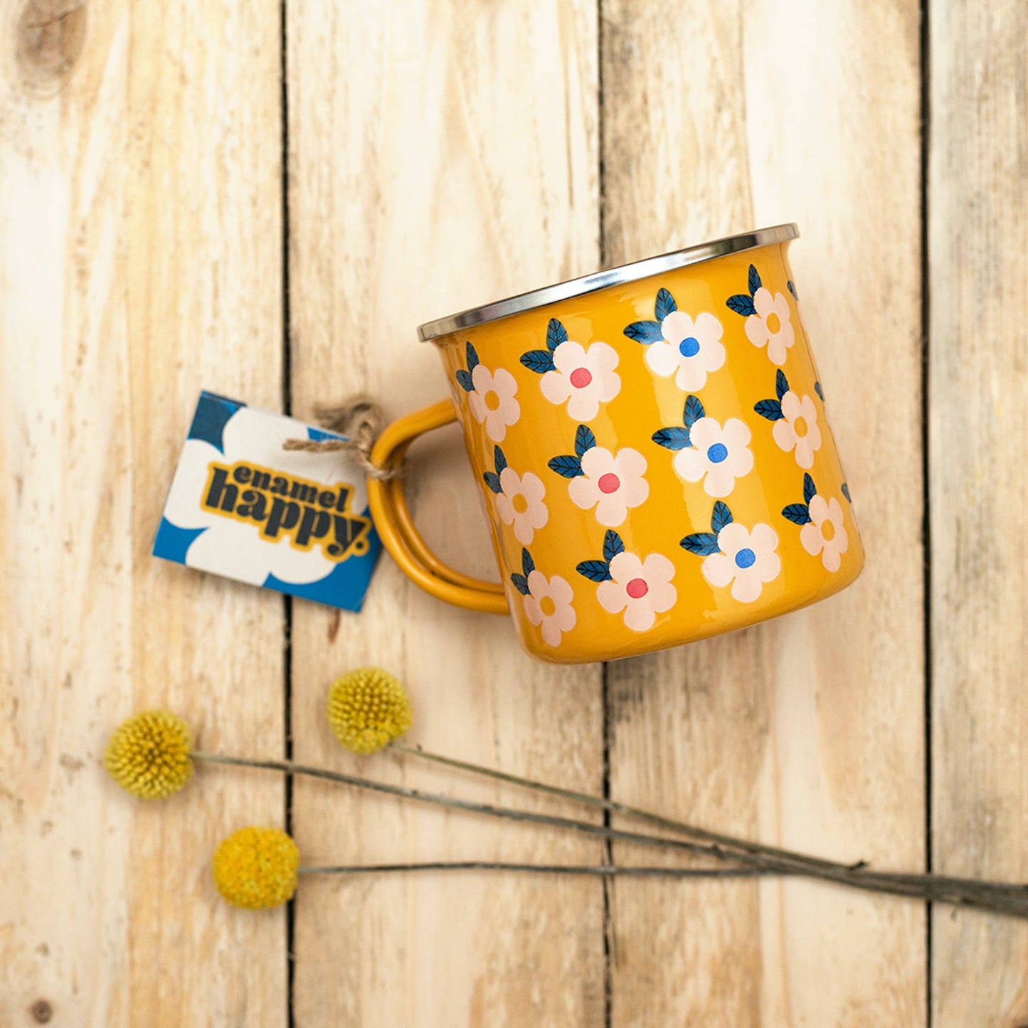 Enamelhappy floral enamel mugs