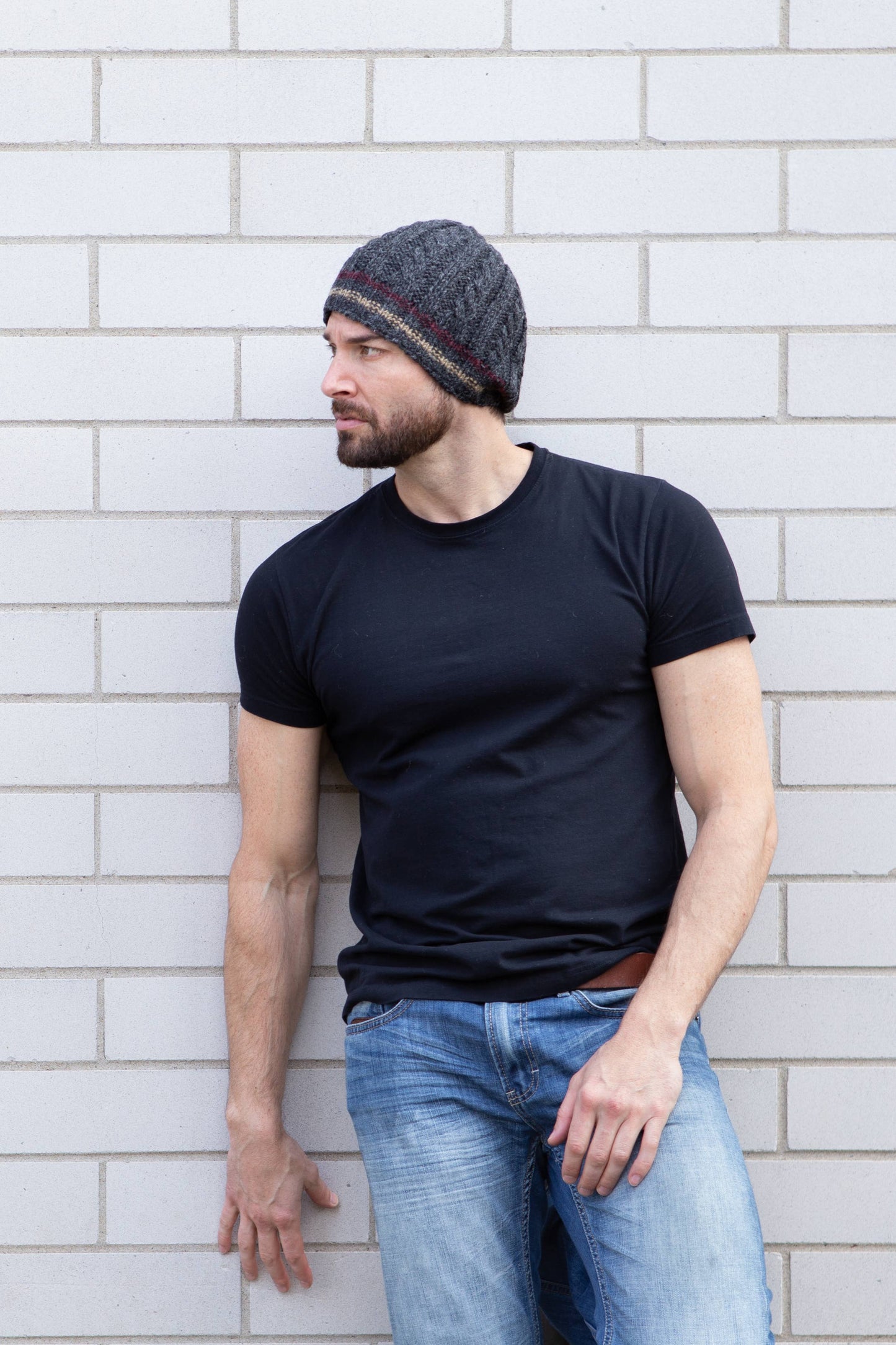 Calvin Beanie - Cable Hand Knit Wool Hat