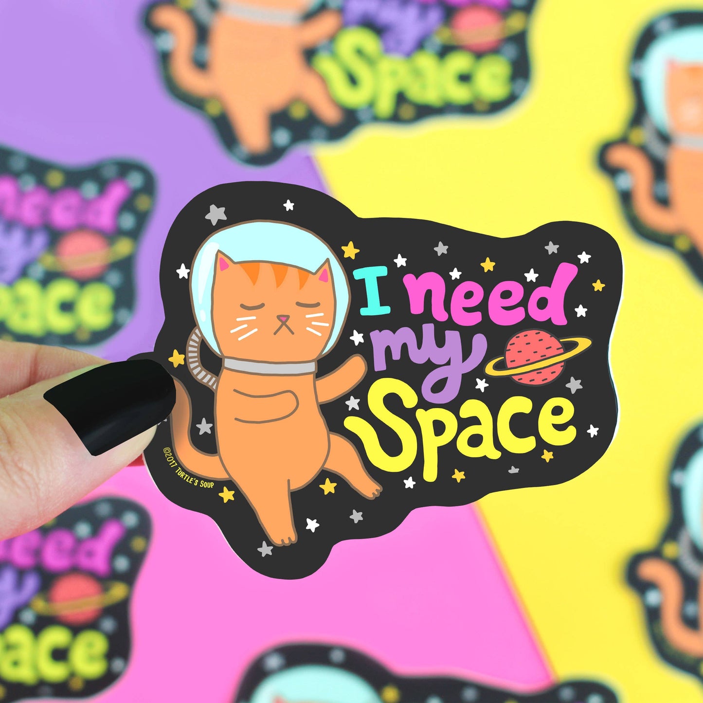 I Need My Space Galaxy Cat Sticker