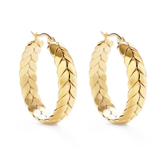 Braided Hoops | Gold Hoops | Trendy Earrings