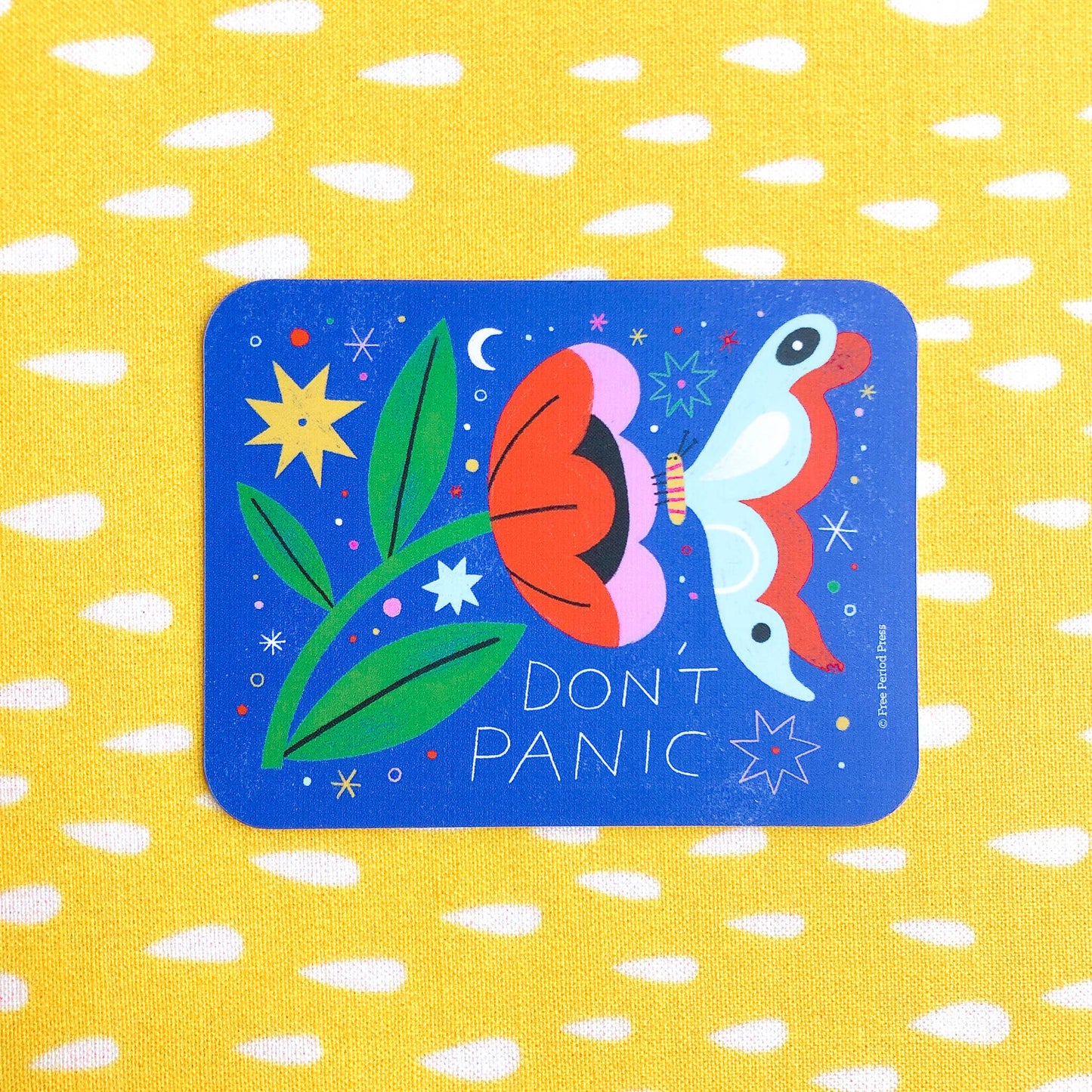 Don't Panic Butterfly Flower Vinyl Decal Sticker