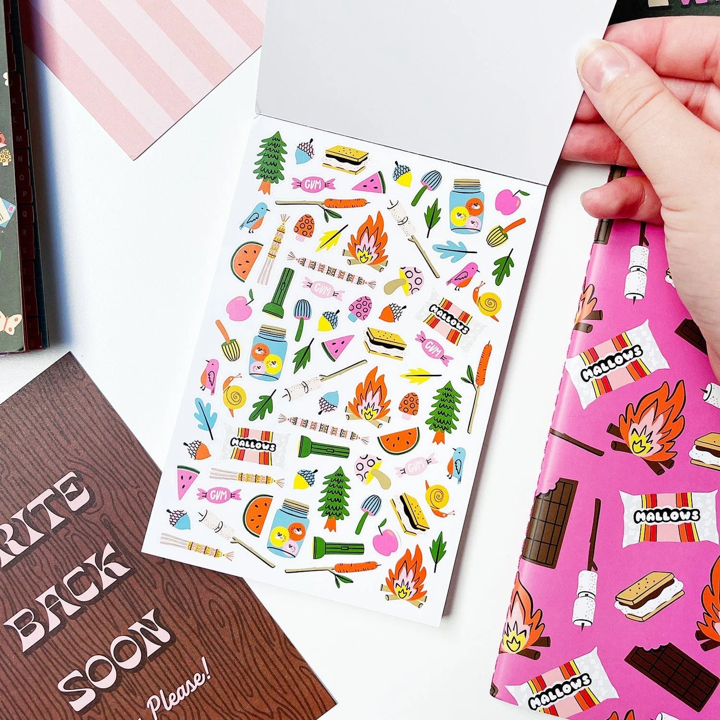 Summer Camp Sticker Postcard Book